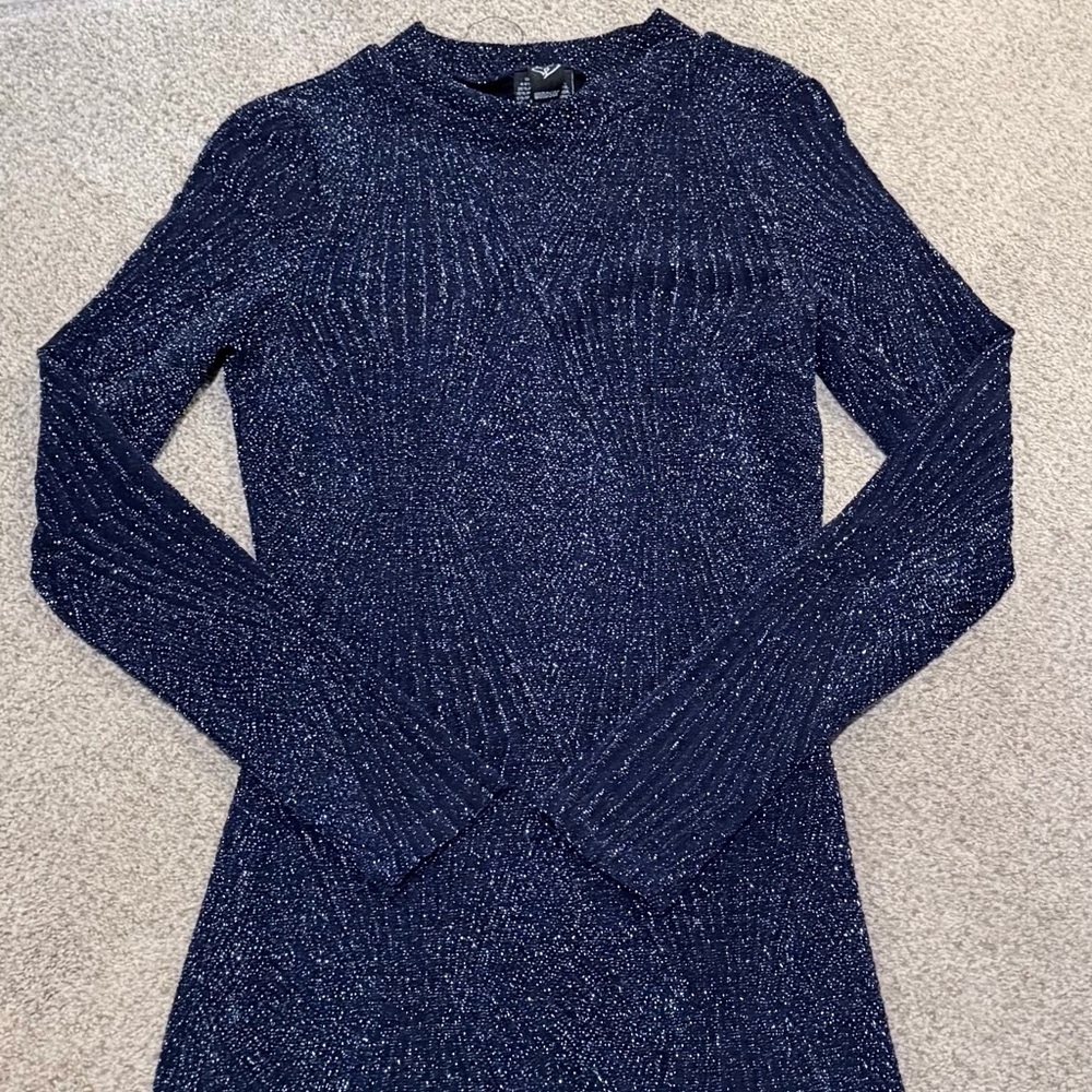 Windsor Sparkling Navy Long Sleeve Dress